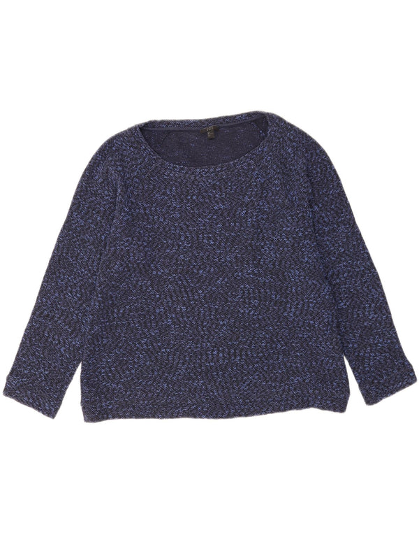 Cos suéter feminino grande com gola canoa Reino Unido 16 grande azul marinho salpicado