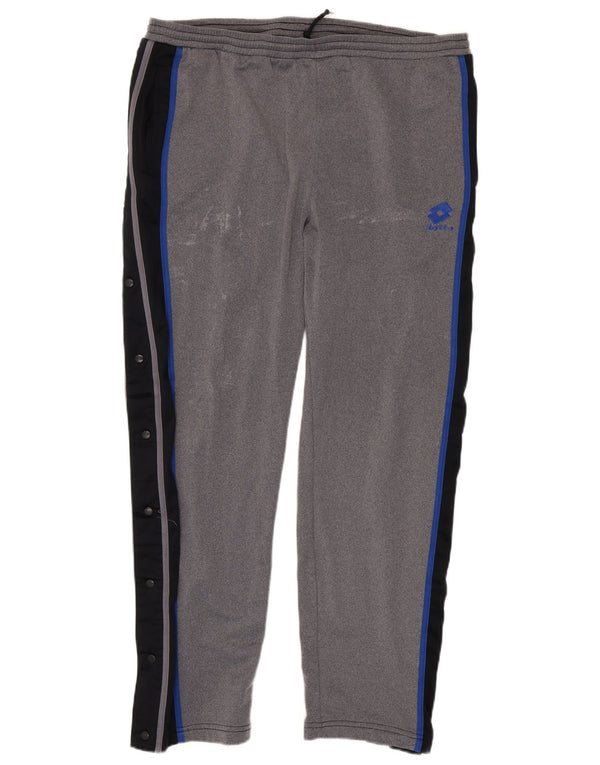 Calça de treino masculina Lotto UK 42/44 XL cinza colorblock poliéster