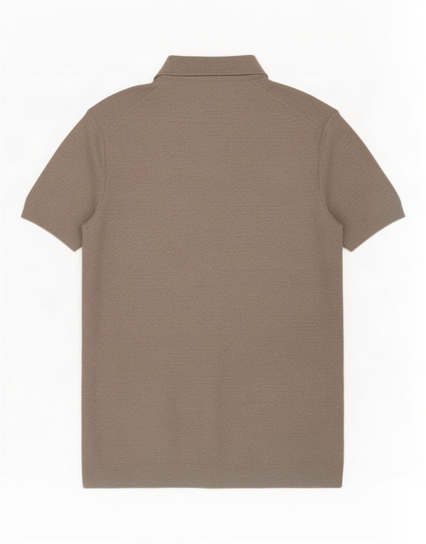 Camisa polo masculina Massimo Dutti grande algodão cinza