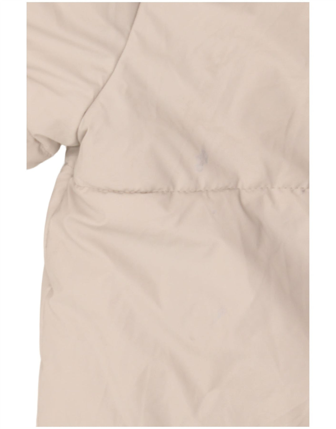 Jaqueta acolchoada com capuz feminina Zara UK 16 grande poliéster branco