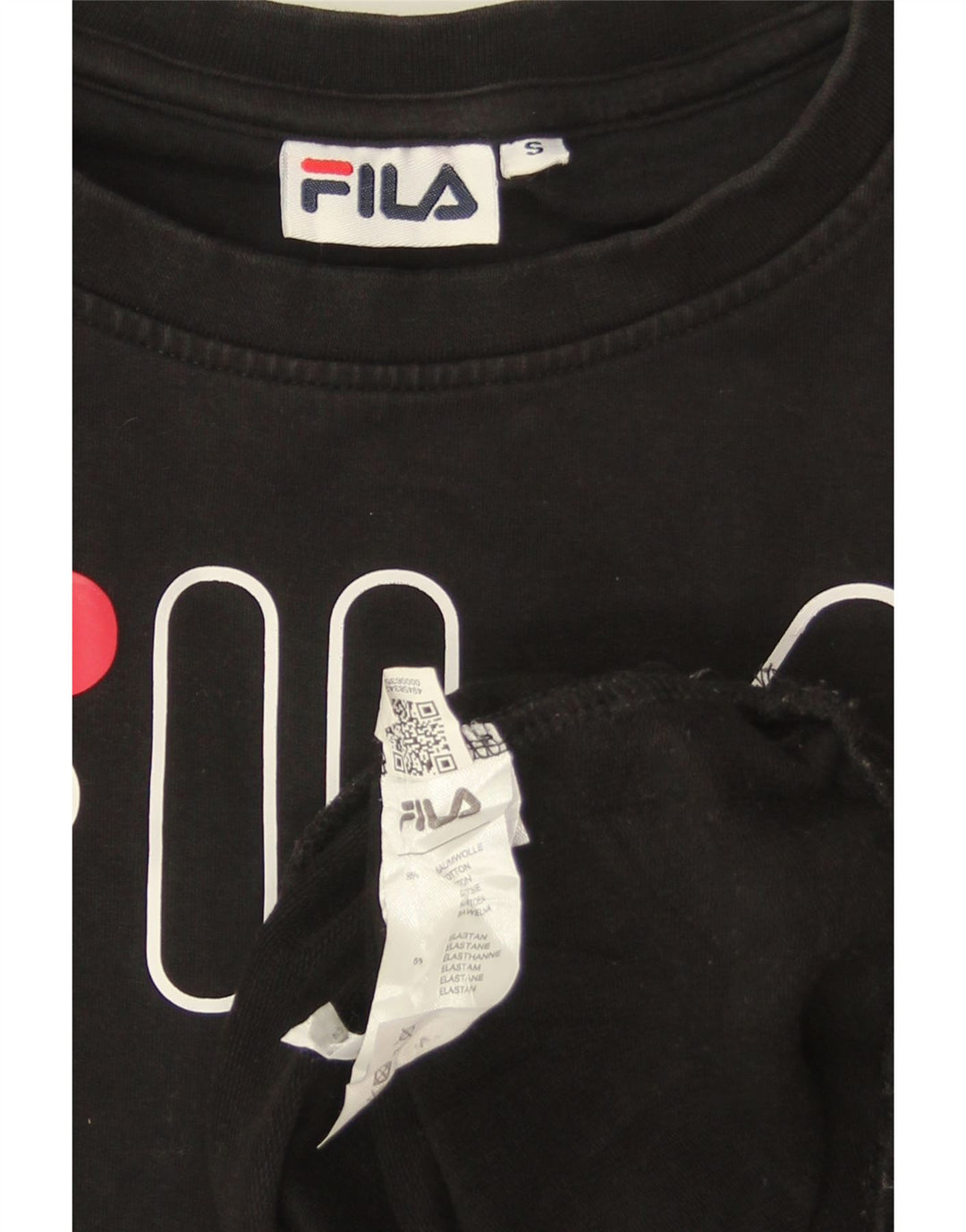 FILA moletom feminino oversized gráfico suéter Reino Unido 10 pequeno algodão preto