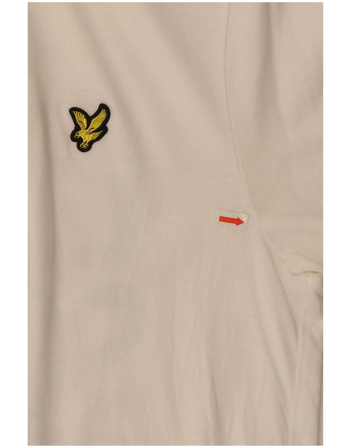 Lyle & Scott Camiseta masculina gráfica Top médio algodão branco