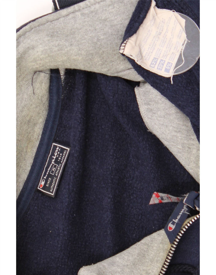 Champion masculino gráfico moletom jumper médio azul marinho colorblock