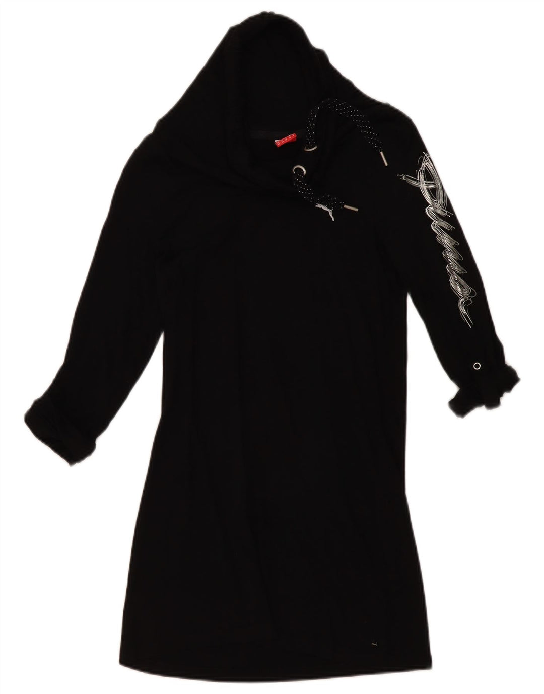 Túnica feminina Puma com gola redonda e gola redonda, preto pequeno