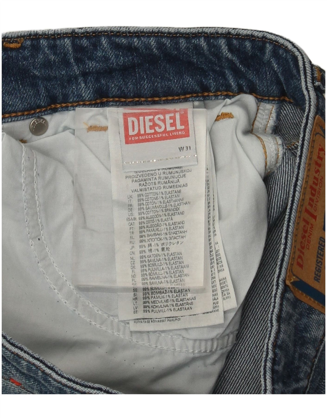 Diesel feminino bootcut jeans W31 L35 azul algodão