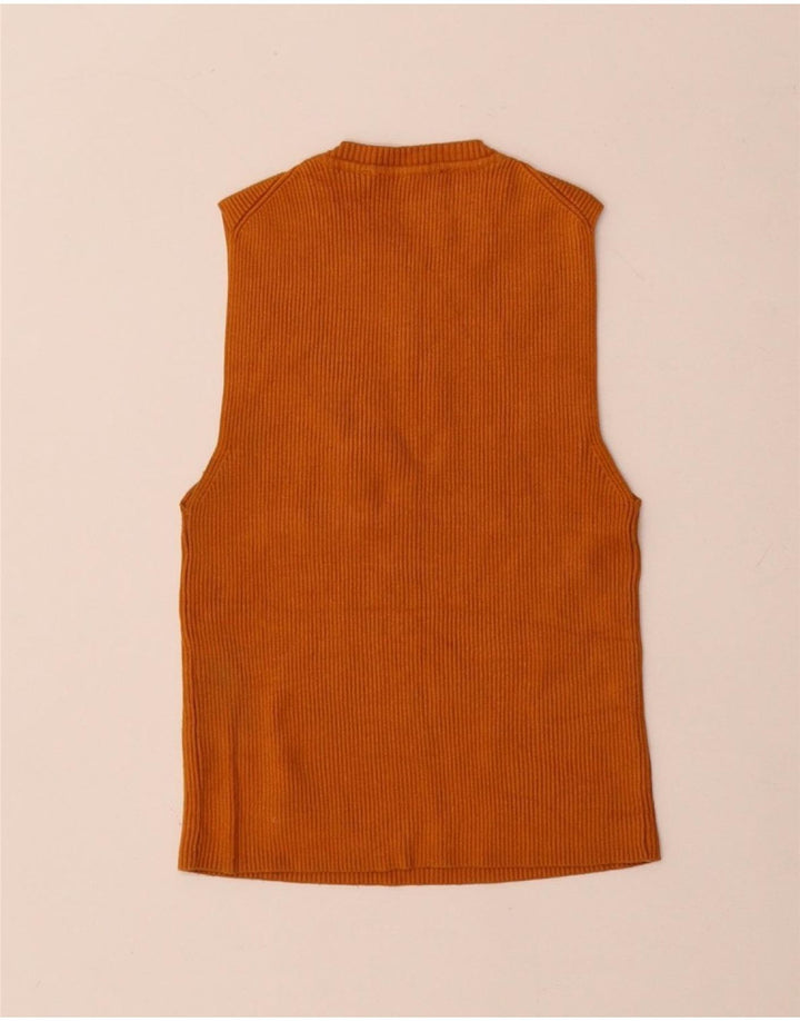 Zara Womens Crop Vest Top UK 8 Pequeno Laranja Viscose