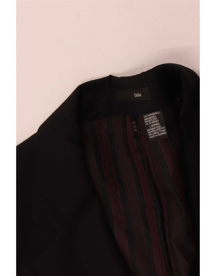 Jaqueta blazer masculina Zara com 2 botões EU 50 lã preta média