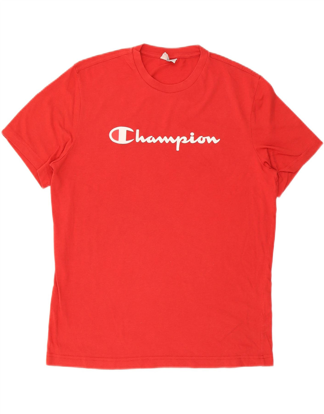 CAMPEÃO Camiseta masculina gráfica grande algodão vermelho