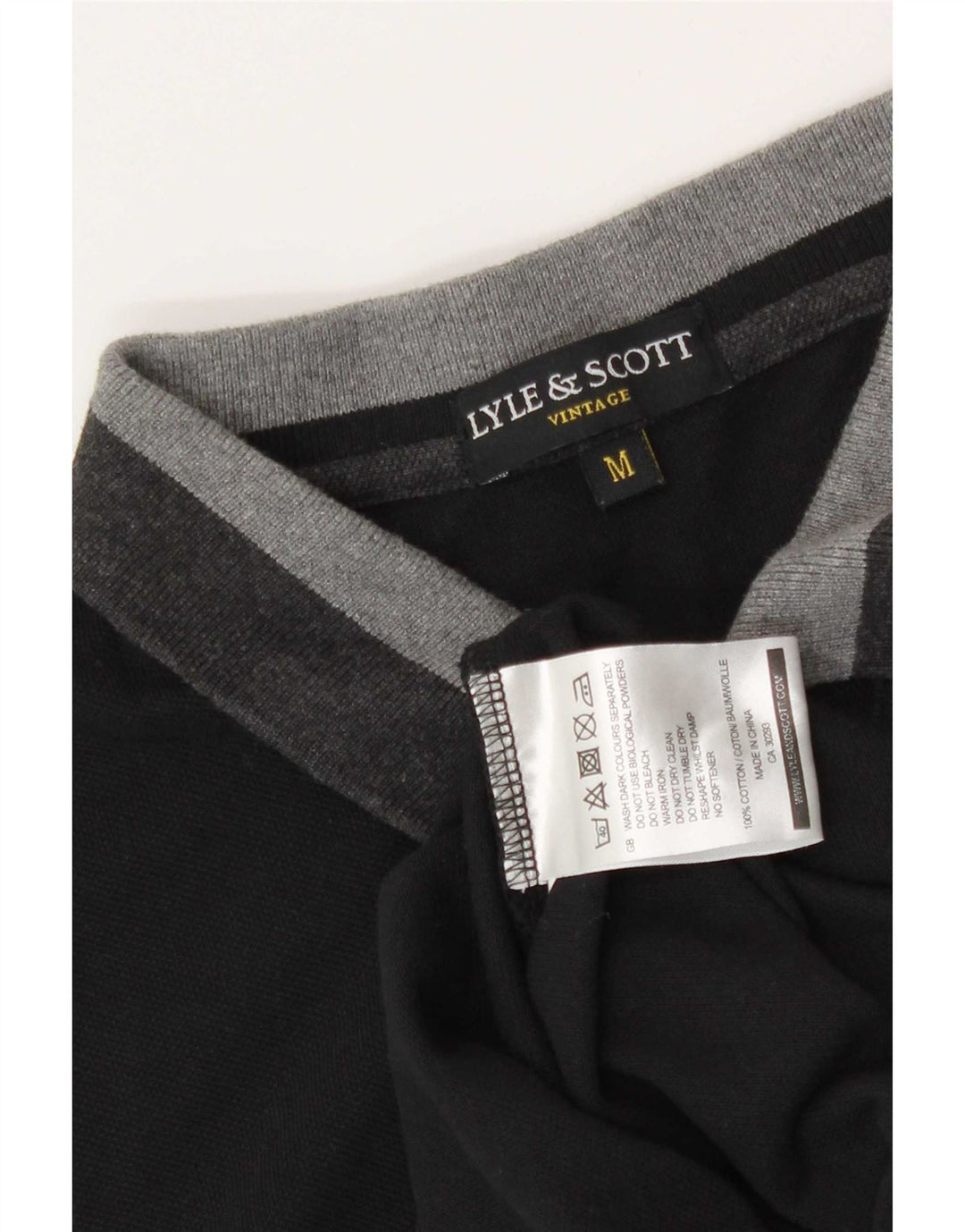 Camisa polo masculina Lyle & Scott médio preto colorblock algodão
