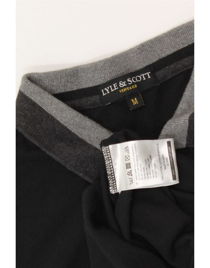Camisa polo masculina Lyle & Scott médio preto colorblock algodão