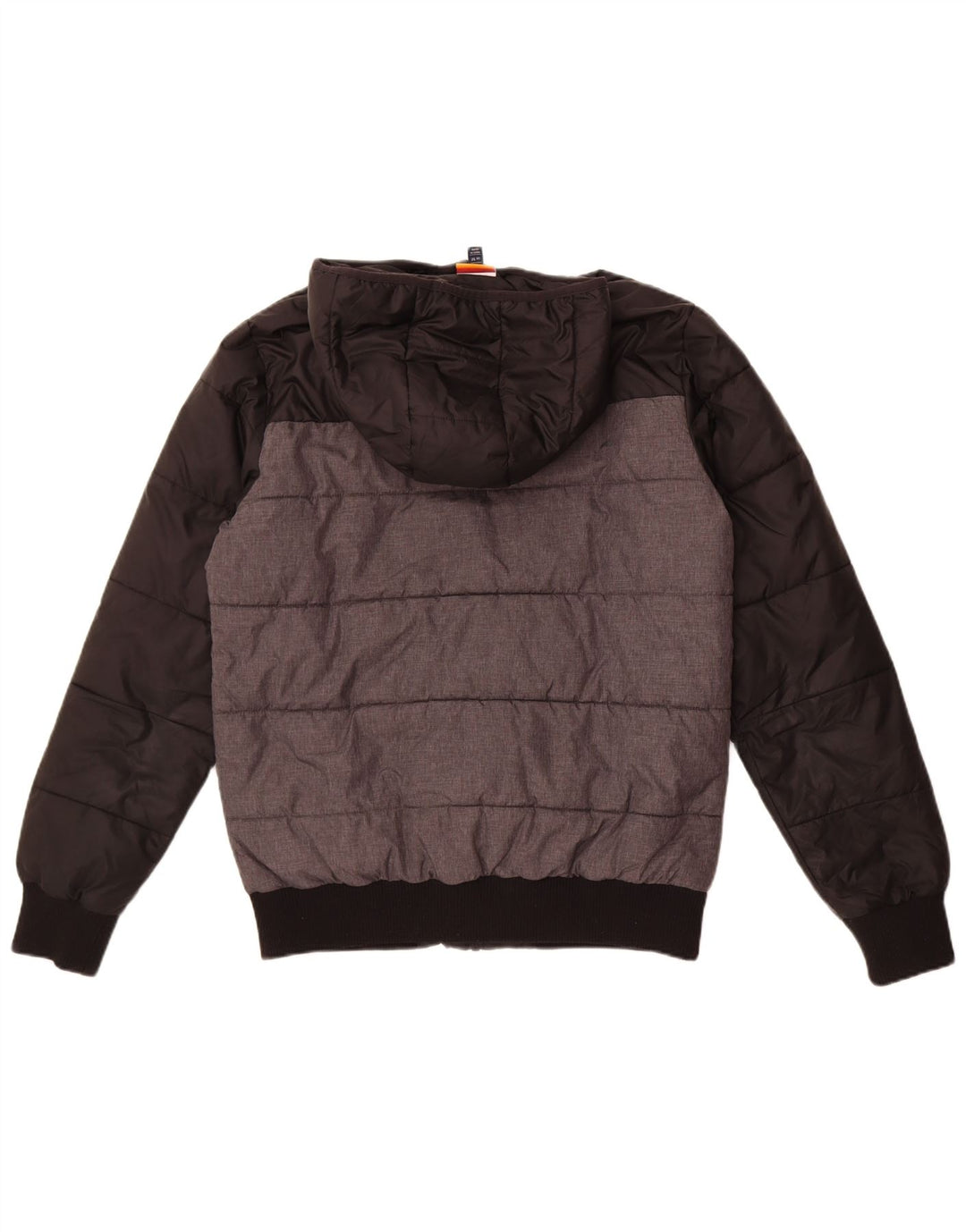 Jaqueta masculina acolchoada com capuz Ellesse UK 38 poliamida colorblock preta média