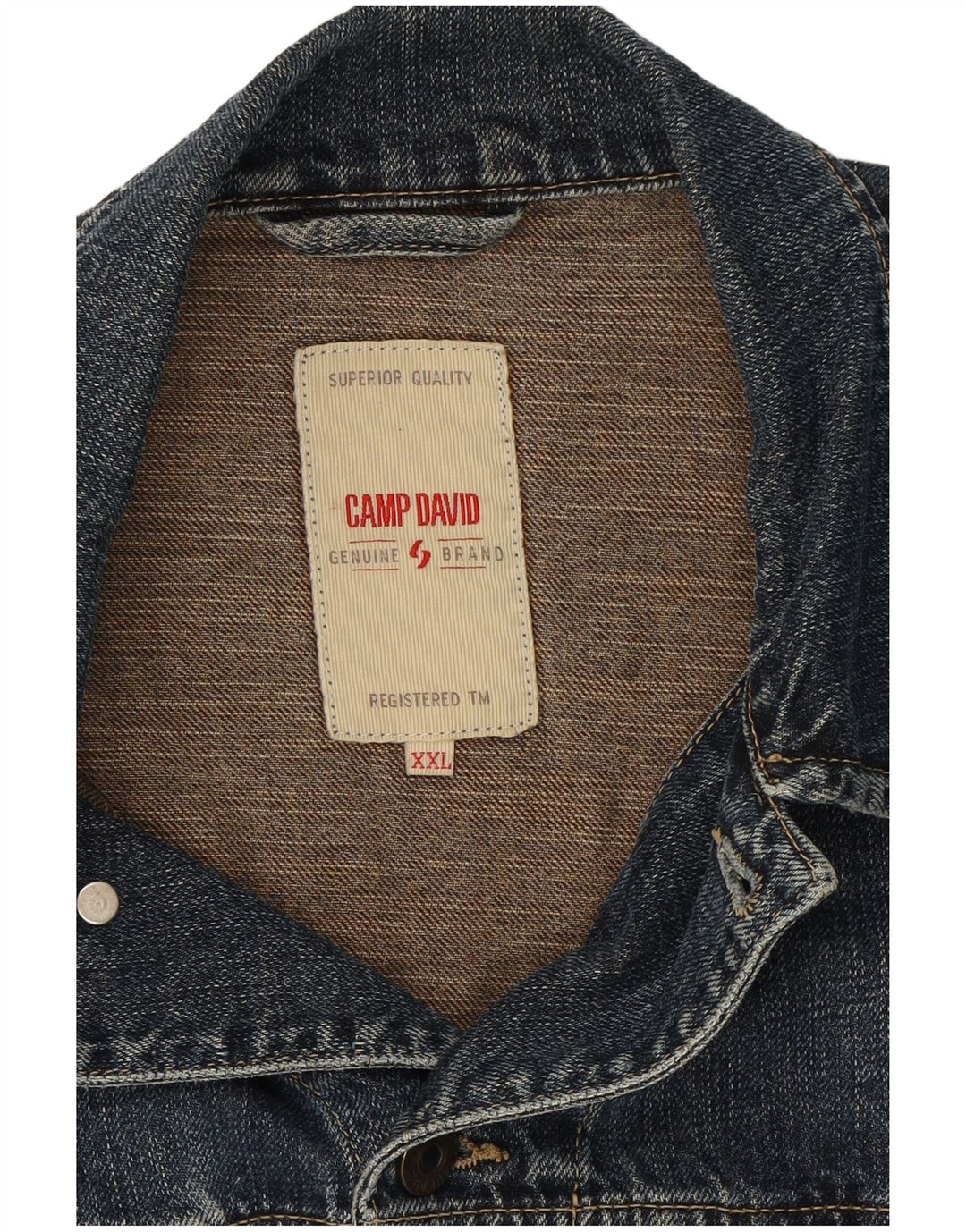 Jaqueta jeans masculina CAMP DAVID UK 44 2XL algodão azul