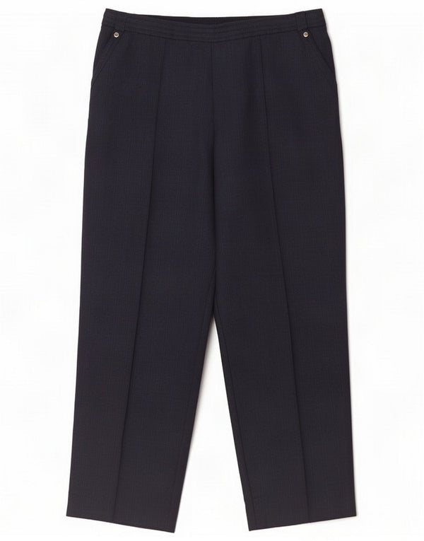 Calças cortadas femininas Marks & Spencer UK 12 médio W30 L26 azul marinho