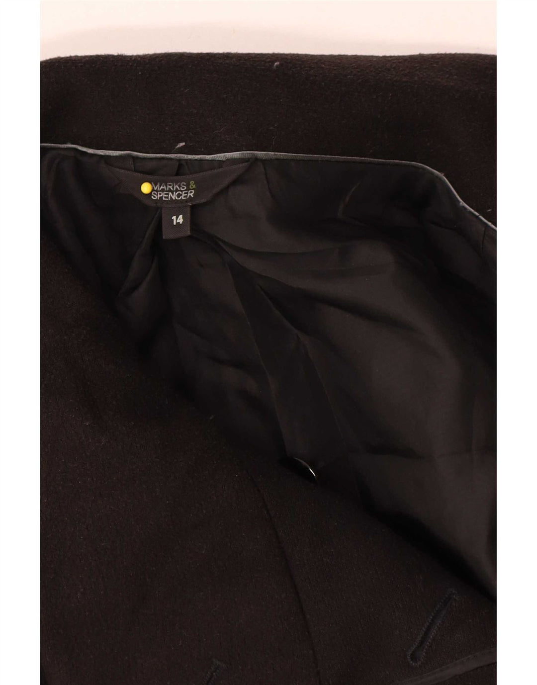 Sobretudo feminino Marks & Spencer UK 14 poliéster preto médio