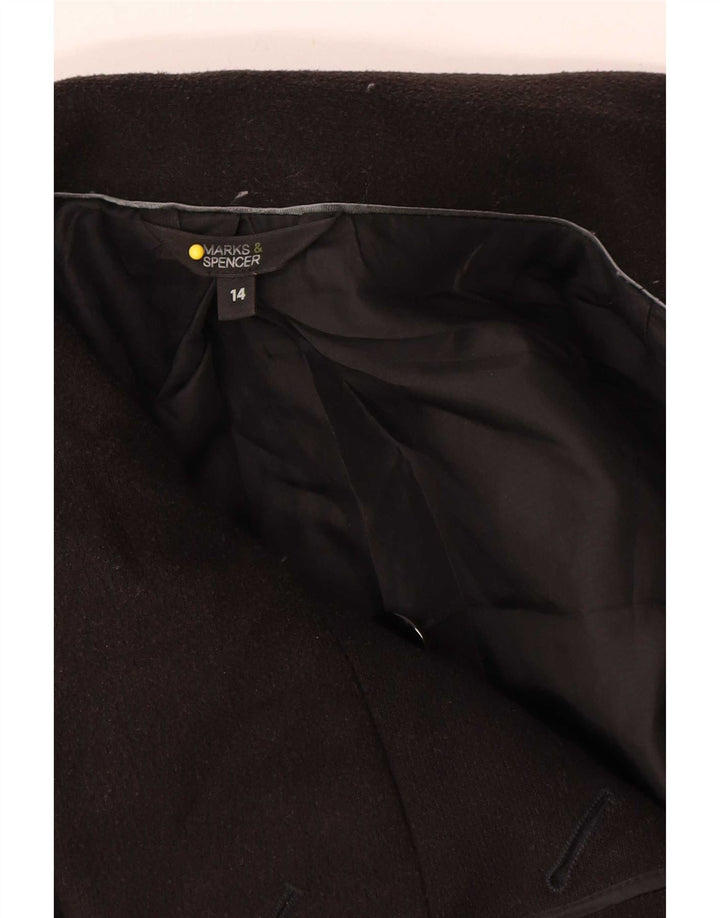 Sobretudo feminino Marks & Spencer UK 14 poliéster preto médio
