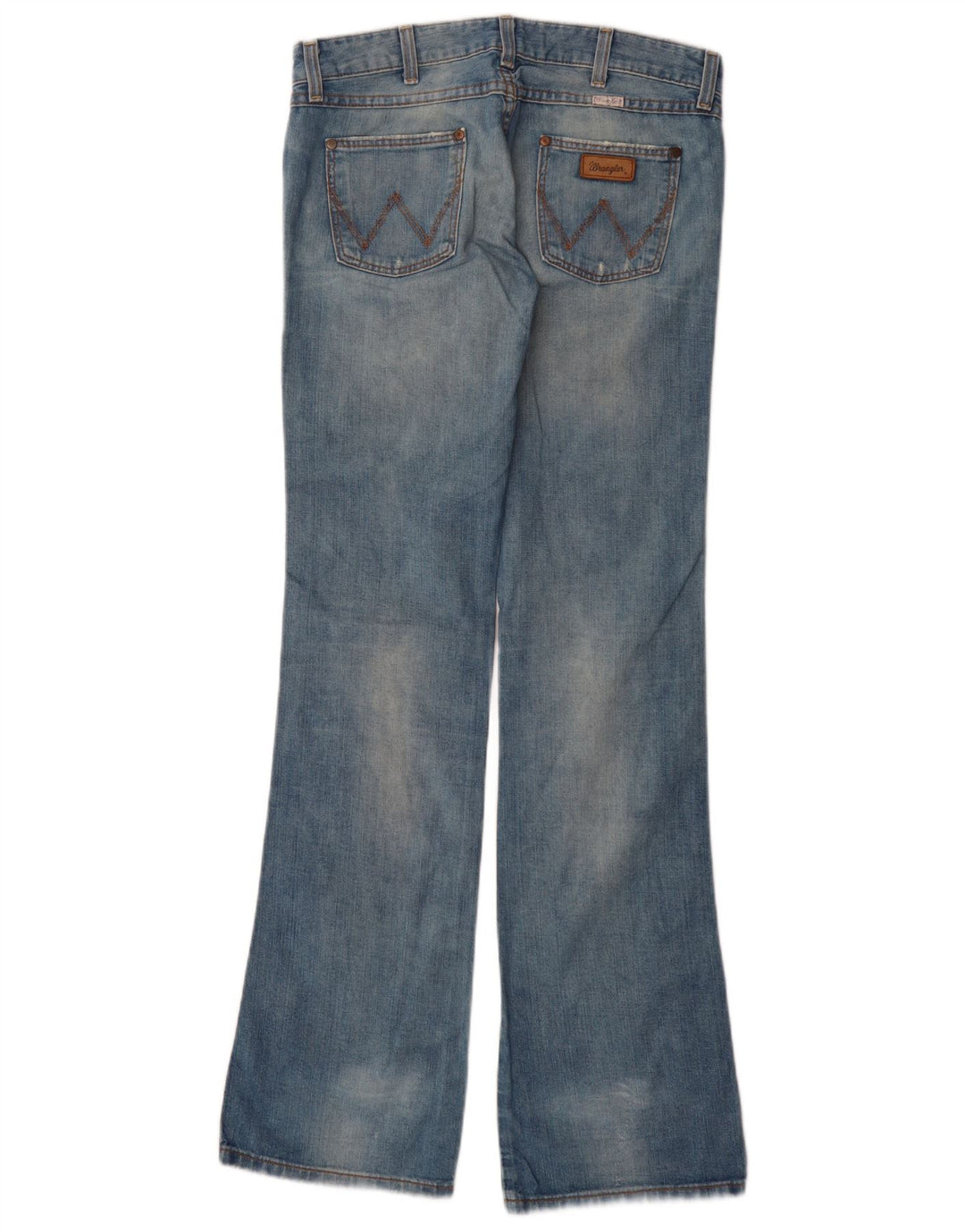 Jeans feminino Wrangler Megan Distressed Bootcut W28 L34 azul algodão