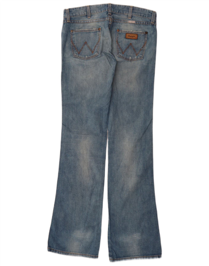 Jeans feminino Wrangler Megan Distressed Bootcut W28 L34 azul algodão