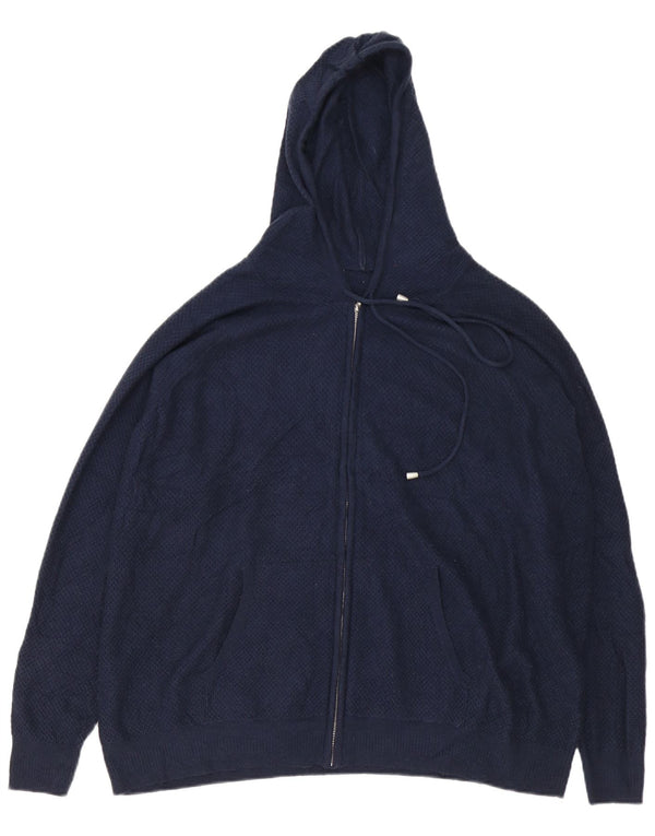 Suéter masculino Marks & Spencer com zíper e gola XL viscose azul marinho