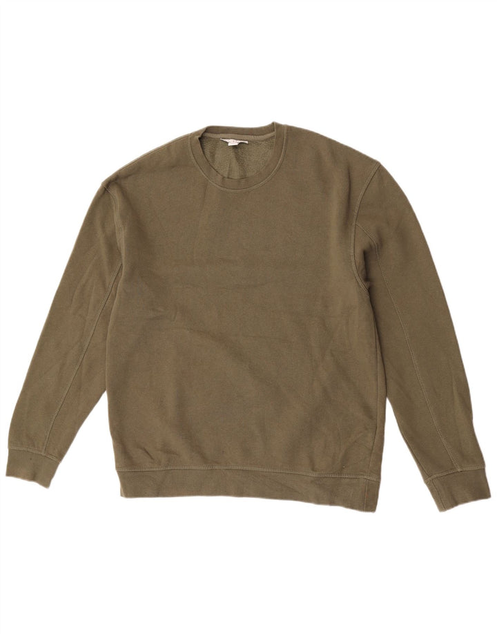 Suéter oversized feminino Topshop Reino Unido 10 algodão cáqui pequeno