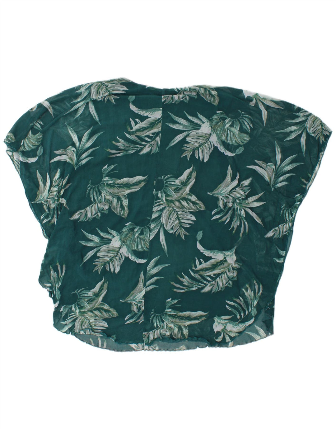 Blusa feminina de manga curta Autograph da Marks & Spencer Reino Unido 14 grande verde