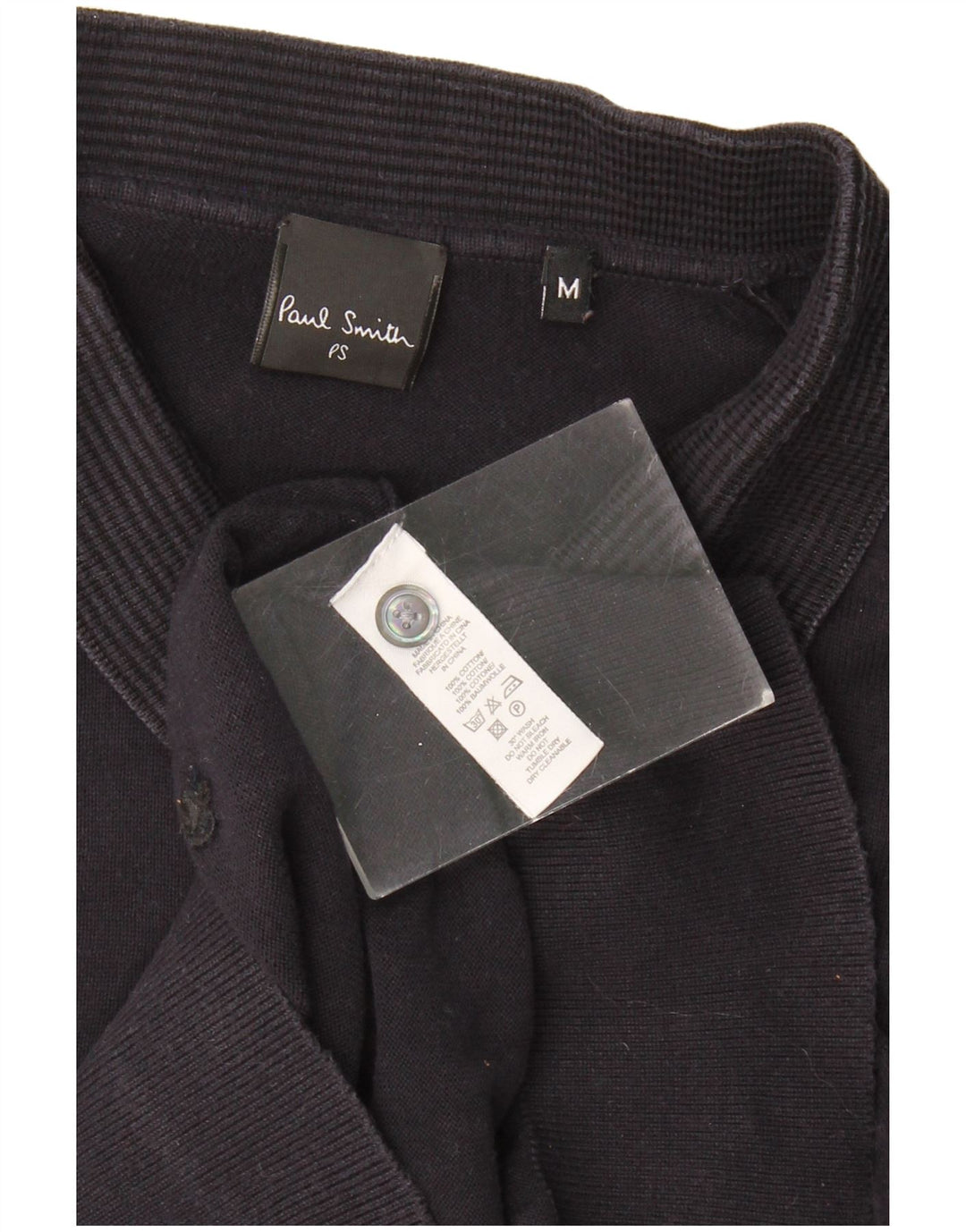 Suéter masculino PAUL SMITH com gola polo e algodão azul marinho médio