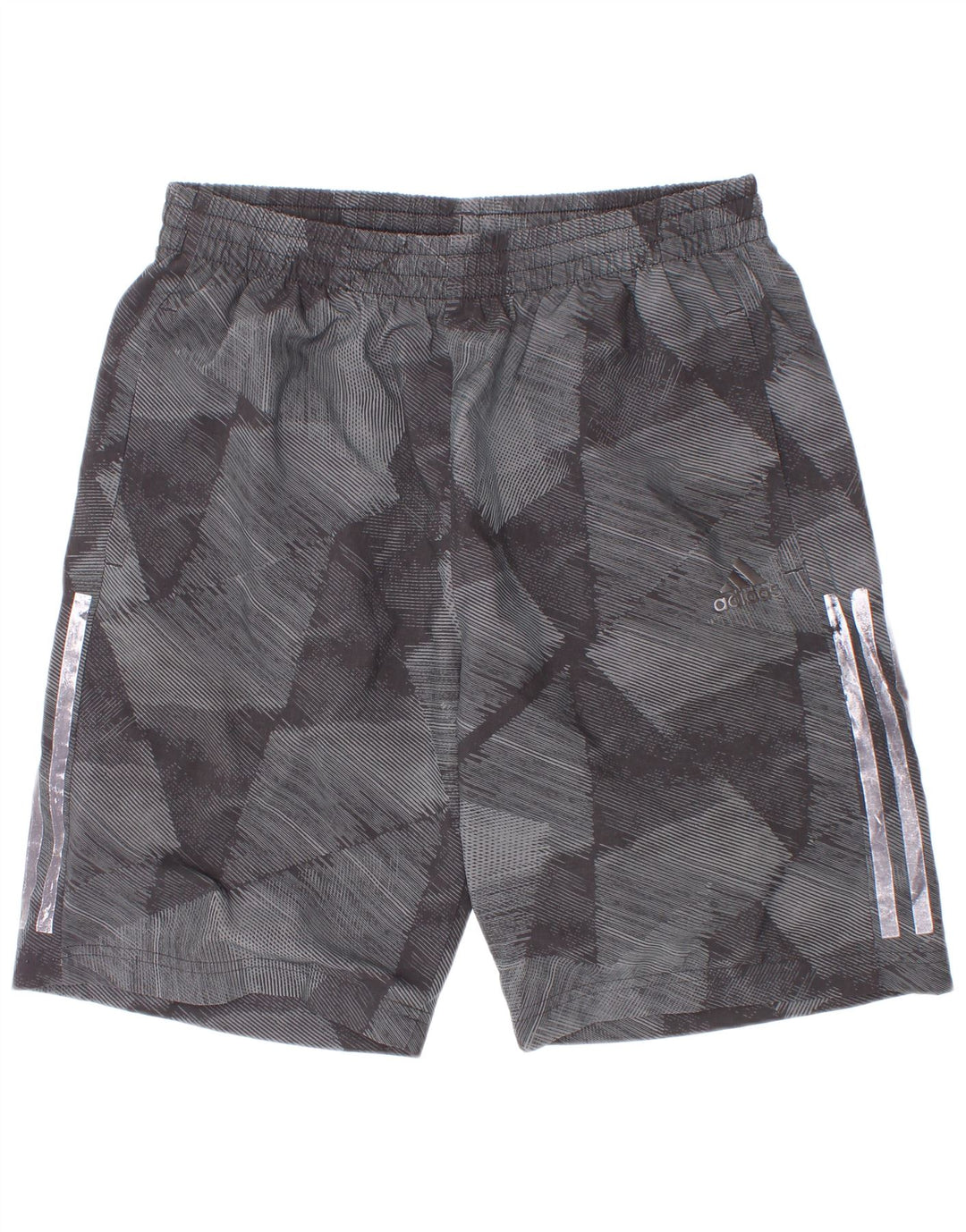 Shorts esportivos Adidas Boys Climalite 13-14 anos cinza geométrico poliéster