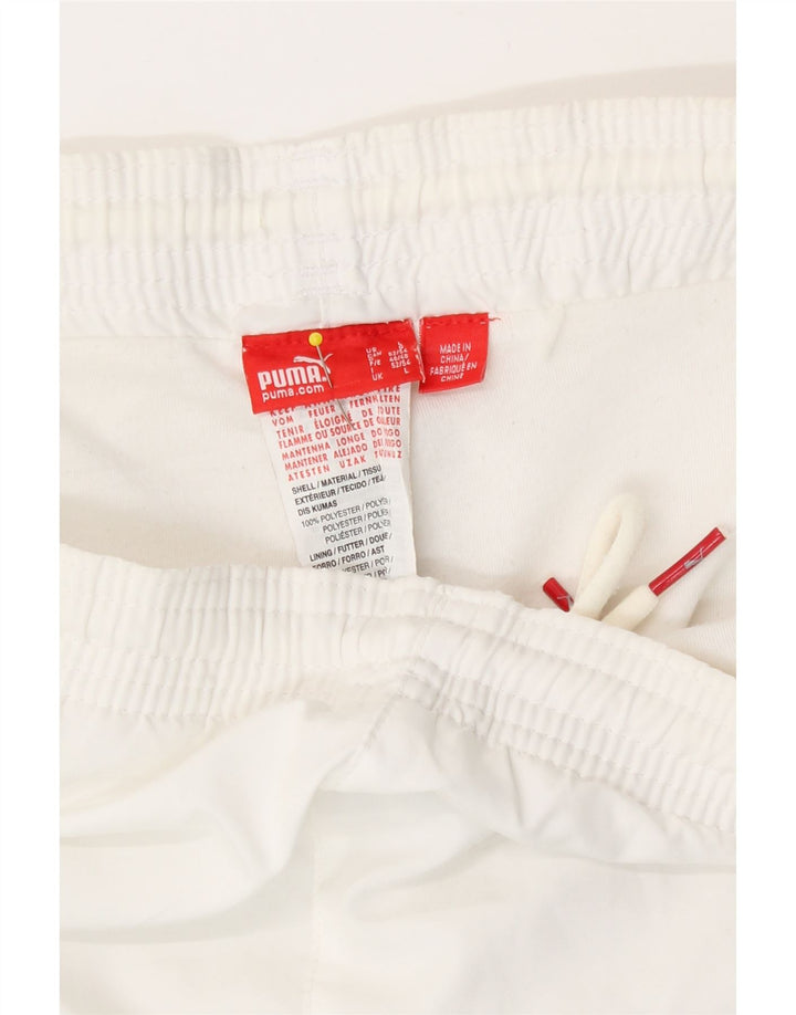 Shorts esportivos masculinos Puma grande poliéster branco