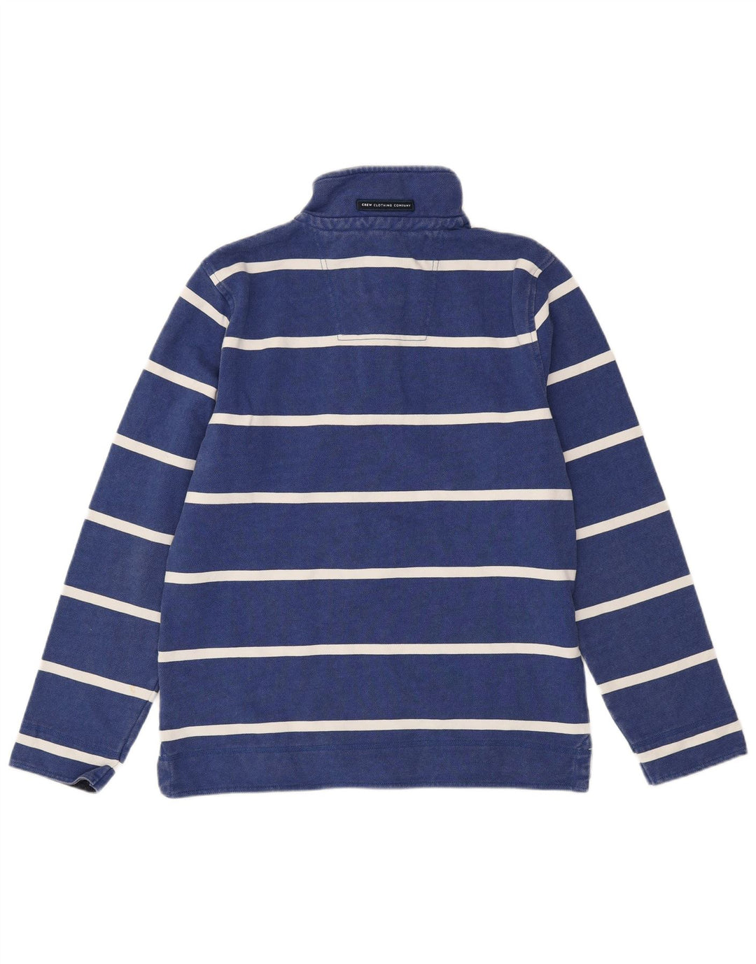 CREW CLOTHING Suéter masculino com gola redonda e listrado azul médio