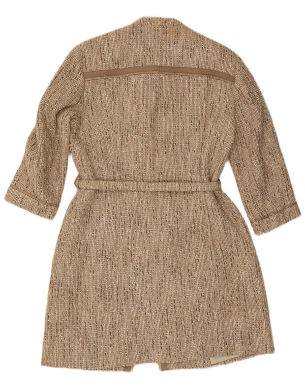 Sobretudo feminino Hugo Boss UK 14 algodão bege médio