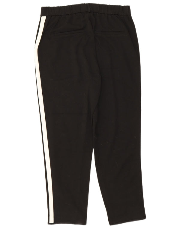 Zara Calça feminina Trafaluc cortada média W28 L25 preta colorblock