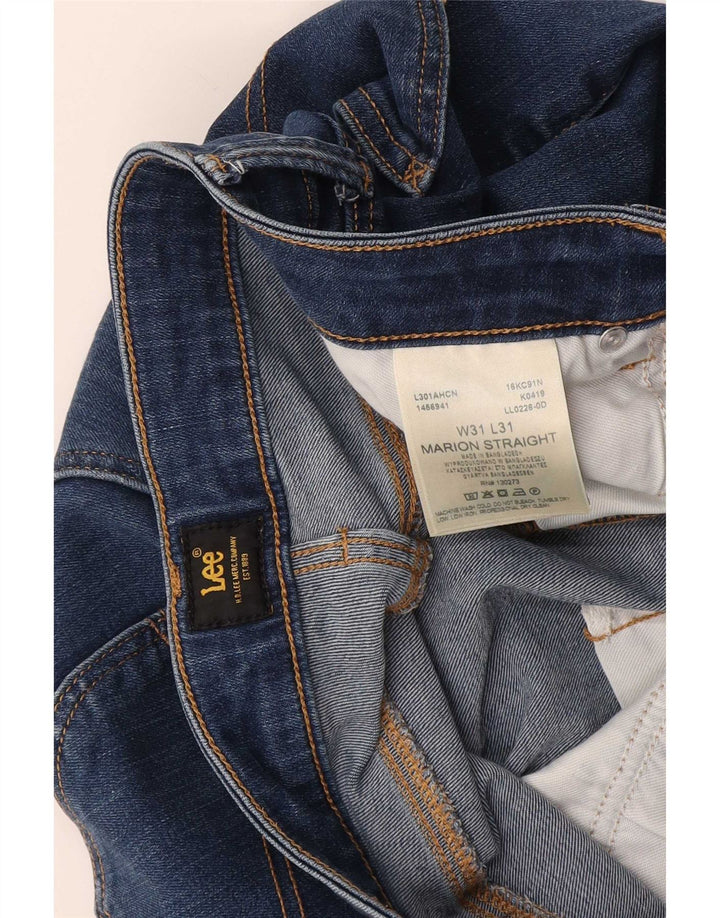 Lee Womens Marion Straight Jeans W31 L31 Azul Algodão