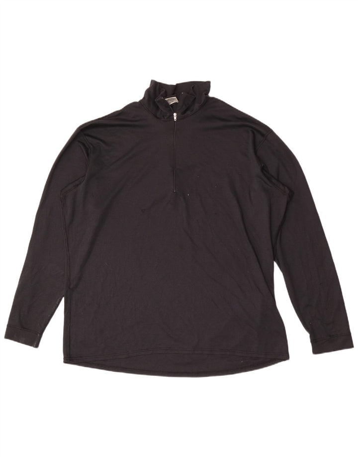 Pulôver masculino Patagonia com zíper e gola em poliéster preto