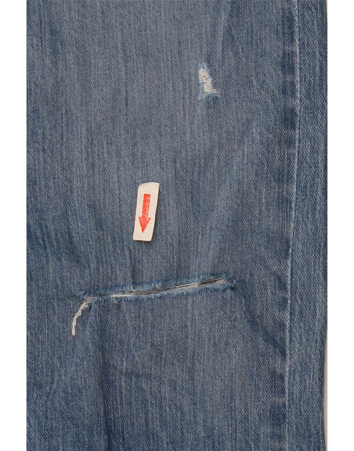 Lee Womens Distressed Slim Jeans W27 L26 Algodão Azul