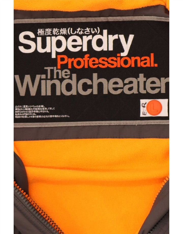 Jaqueta corta-vento masculina Superdry The Windcheater Graphic UK 40 grande cinza