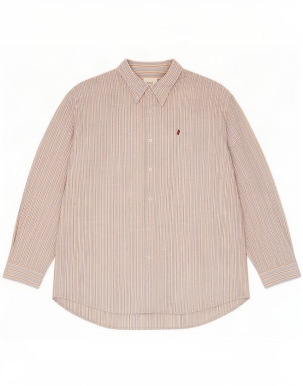 Camisa masculina Marlboro Classics 3XL linho listrado azul
