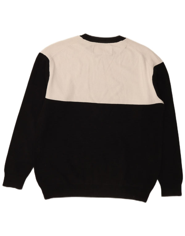 Calvin Klein Jeans moletom gráfico masculino jumper grande bloco colorido preto