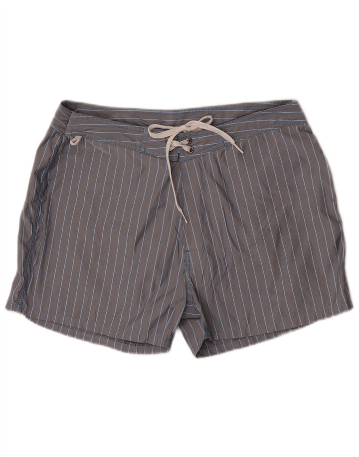 Shorts de natação masculino Sundek grande poliéster listrado cinza