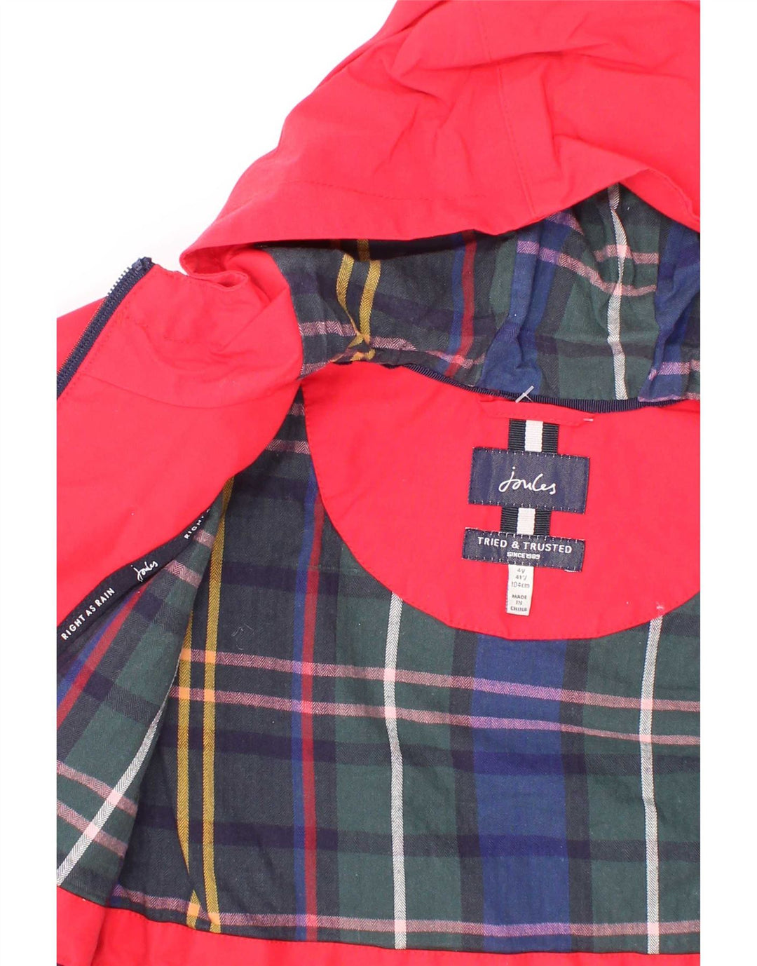 Capa de chuva com capuz para meninas Joyce 3-4 anos poliéster vermelho