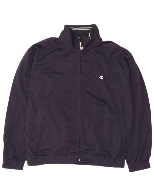 Champion Mens Loose Fit Treino Top Jaqueta Pequena Azul Marinho Poliéster