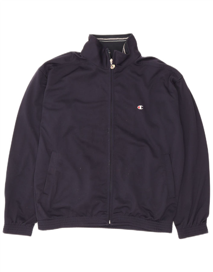 Champion Mens Loose Fit Treino Top Jaqueta Pequena Azul Marinho Poliéster