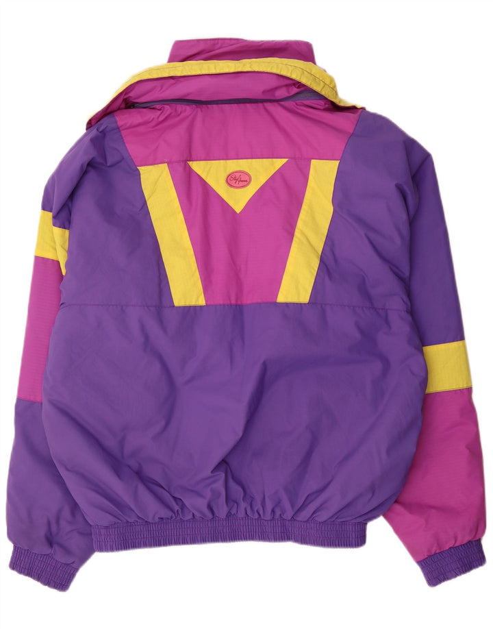 Jaqueta de esqui masculina vintage IT 54 XL roxo Colourblock poliamida