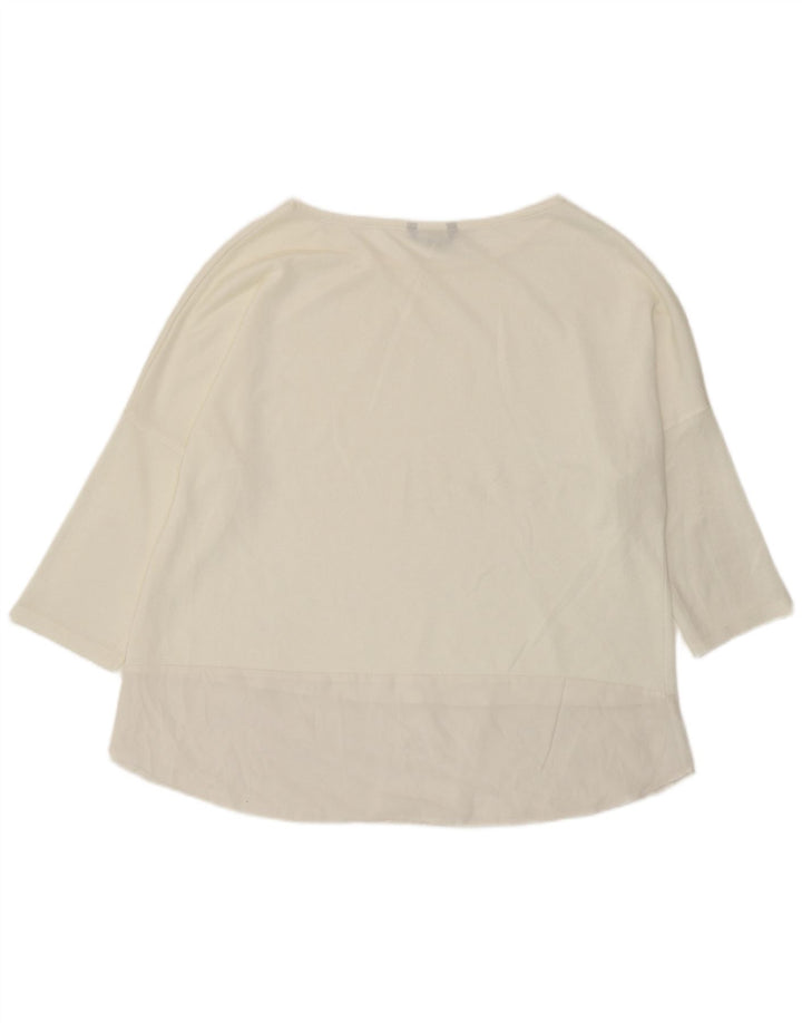 Top feminino Marks & Spencer manga 3/4 UK 18 XL branco