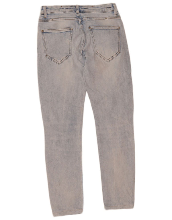 Zara Mens Jeans Slim Distressed EU 38 Pequeno W30 L28 Azul