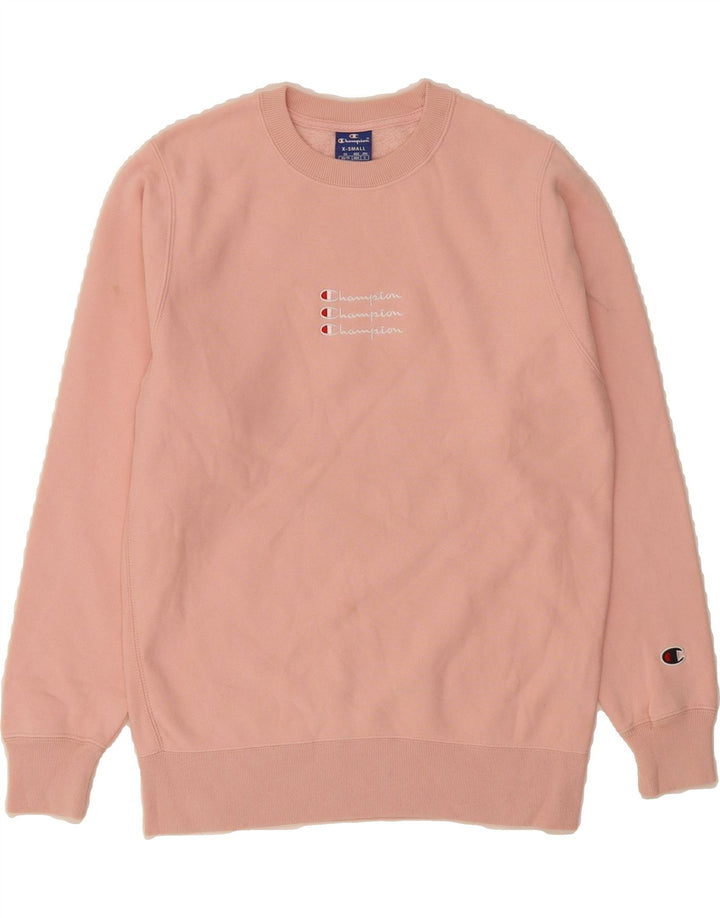 CHAMPION Mens Graphic Sweatshirt Jumper XS Pink Cotton Vintage Champion and Second-Hand Champion from Messina Hembry 