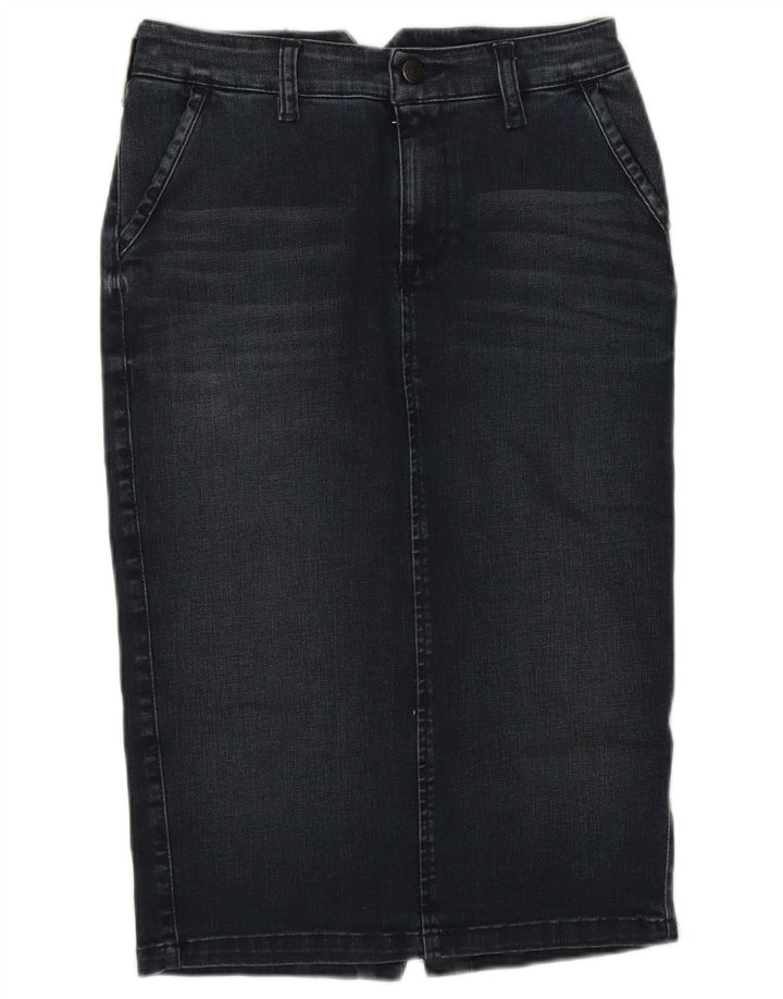 Saia jeans feminina Sisley W26 pequena algodão azul marinho
