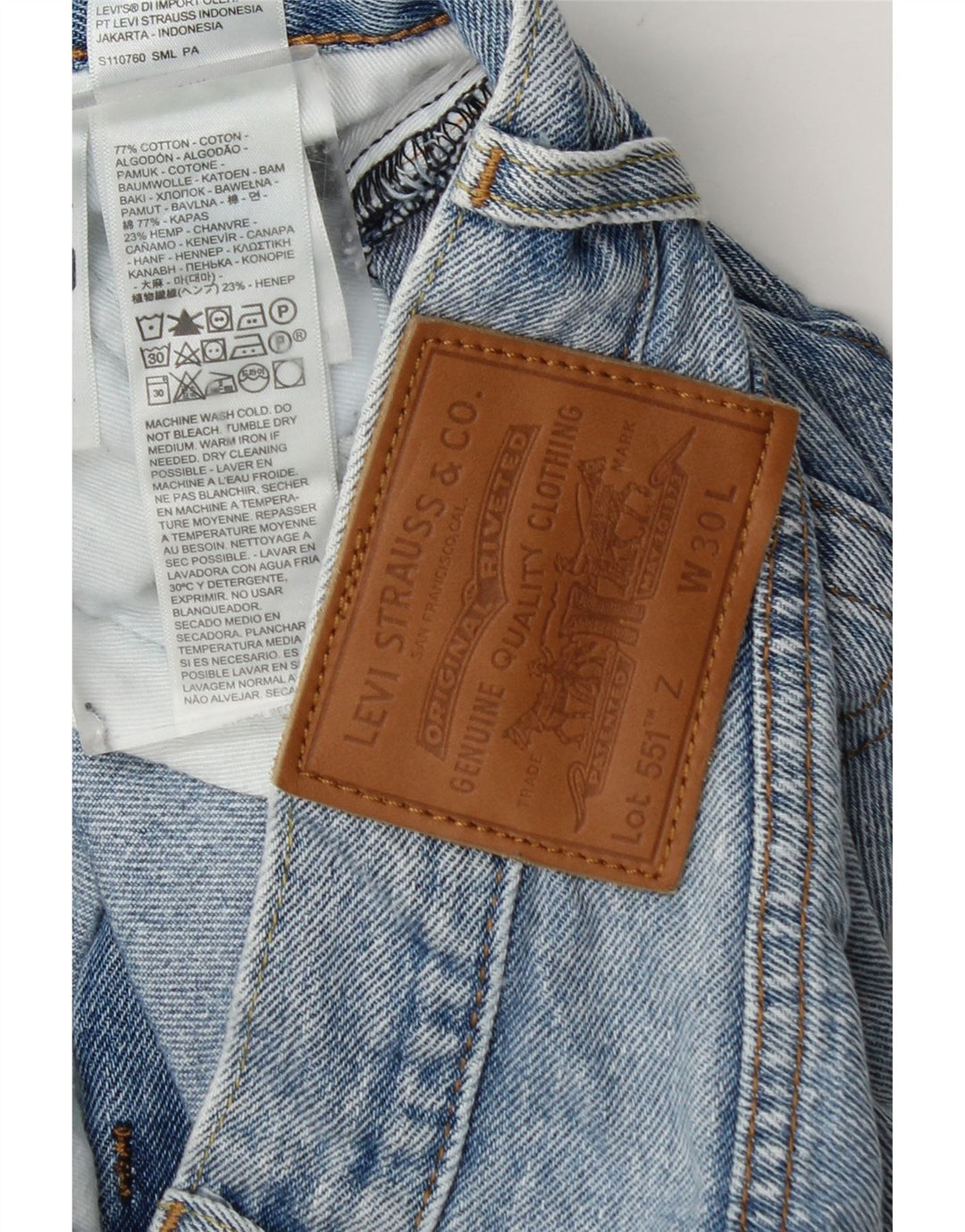 Levi's Masculino 551 Straight Jeans W30 L27 Azul Algodão