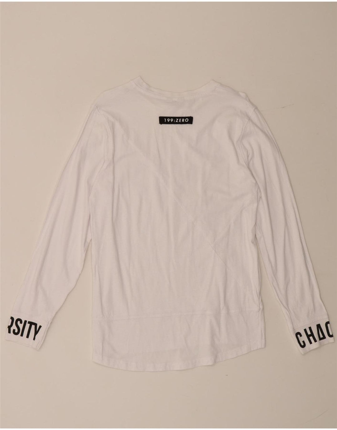 Jack & Jones Camiseta masculina gráfica manga comprida pequena branca
