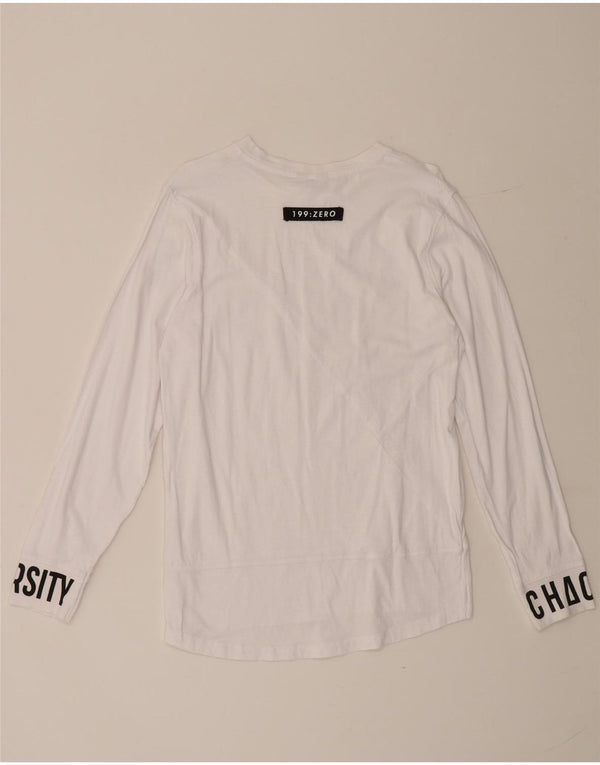 Jack & Jones Camiseta masculina gráfica manga comprida pequena branca