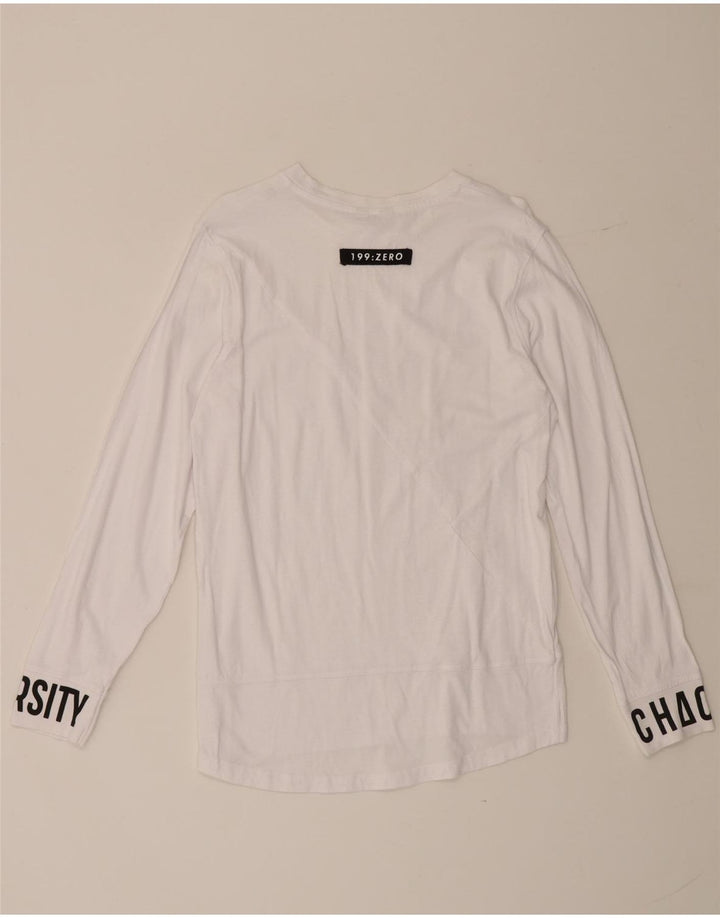 Jack & Jones Camiseta masculina gráfica manga comprida pequena branca