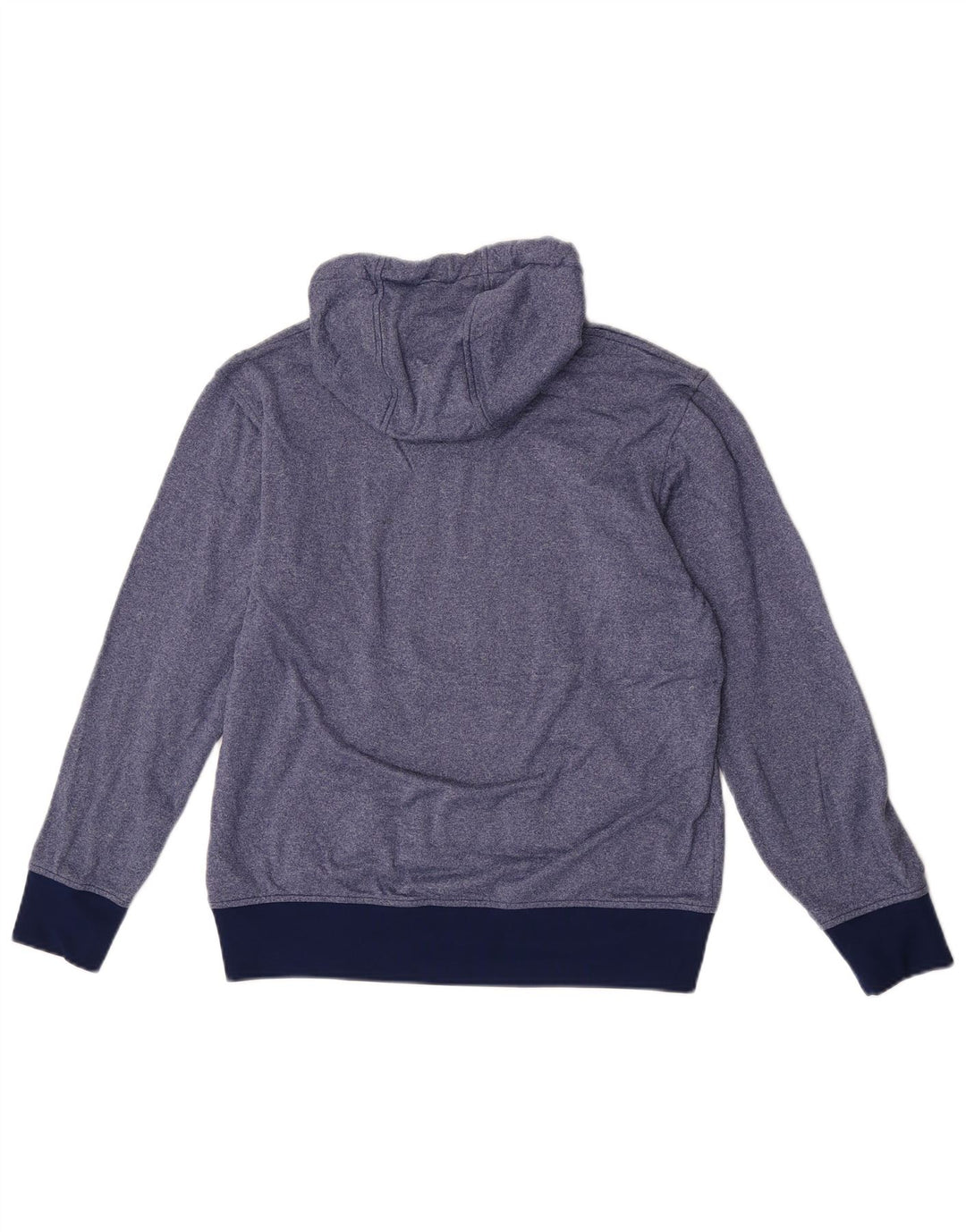 Adidas Womens Hoodie Jumper UK 14 Poliéster manchado azul médio